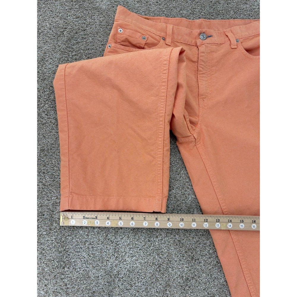 VTG '01 Levis 577 Capri Jeans Women's 10 Coral Orange Wide Leg Retro Beachy Y2K - Picture 10 of 12